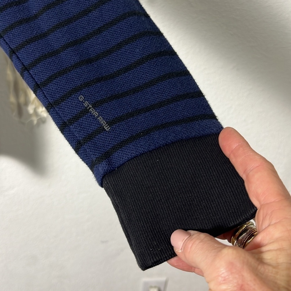 G-Star RAW Classic Bound Sweater in Black and Navy Stripe Size XXL - Picture 9 of 15